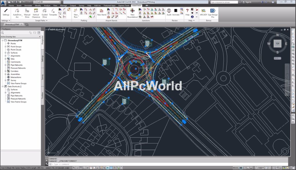 Autodesk AutoCAD Civil 3D 2017 User Interface