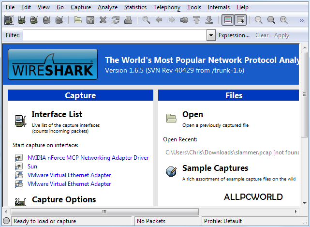 Wireshark packet analyzer