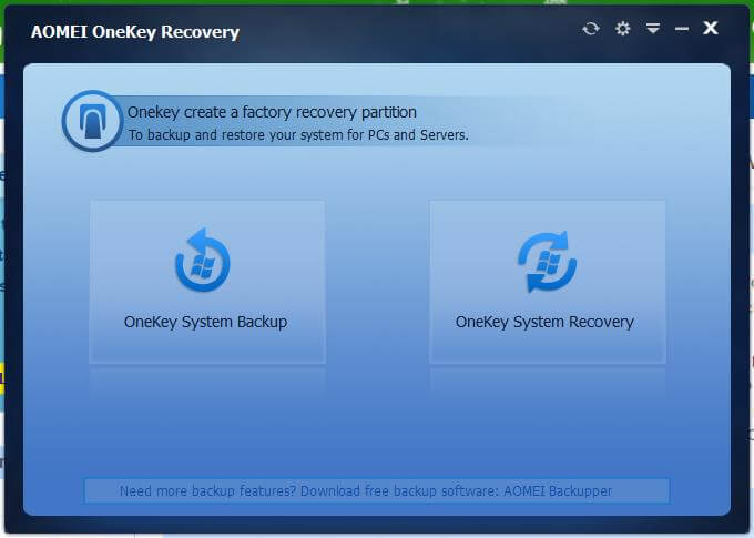 AOMEI OneKey Recovery 1.6 Free Download