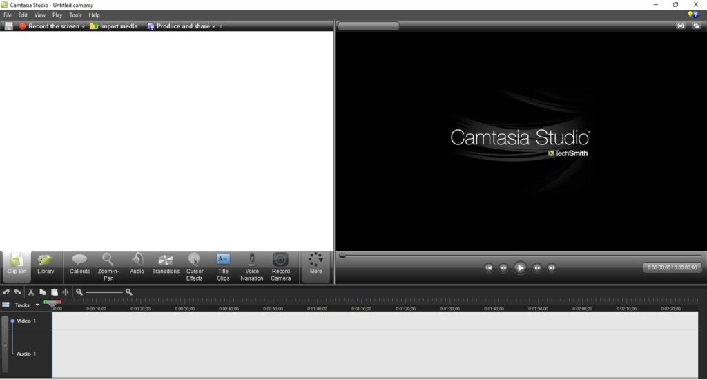 Camtasia Studio 7 User interface free download
