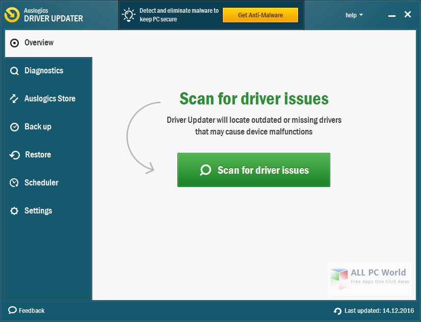Auslogics Driver Updater 1.9 User Interface
