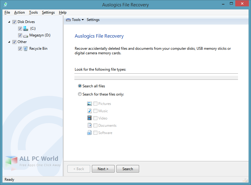  Auslogics File Recovery 7.1 User Interface