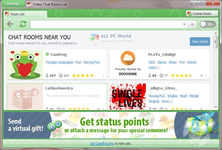 Camfrog Video Chat 6.14 User interface