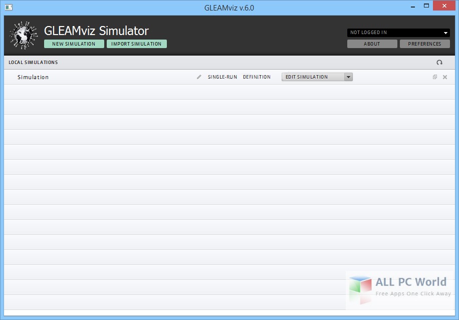GLEAMviz Simulator 6.7 User Interface