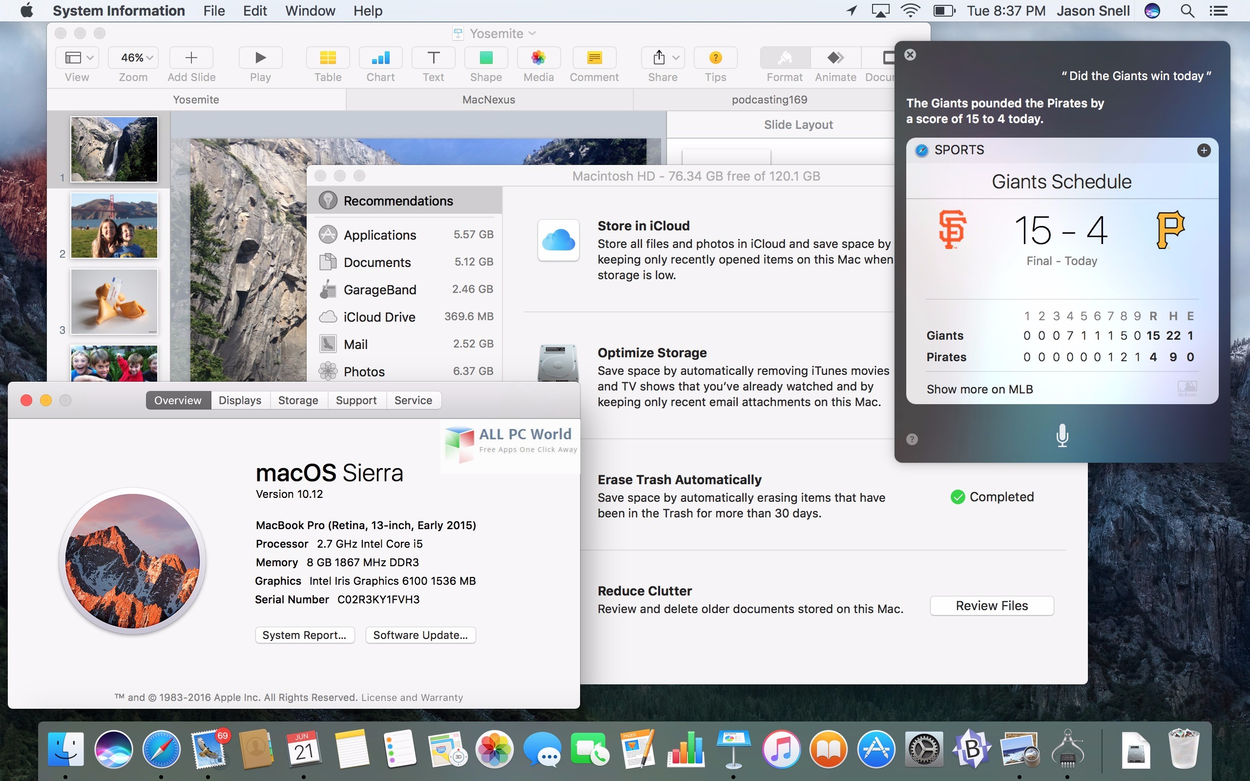 macOS Sierra 10.12 User Interface
