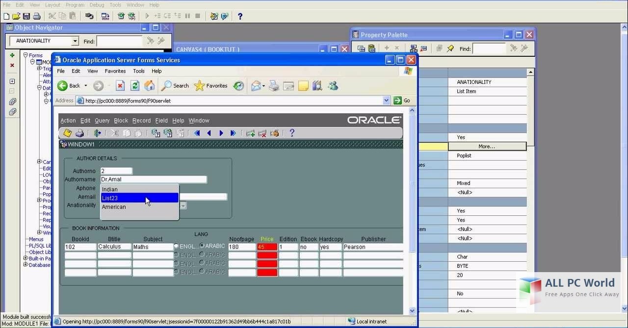 Oracle 10g User Interface