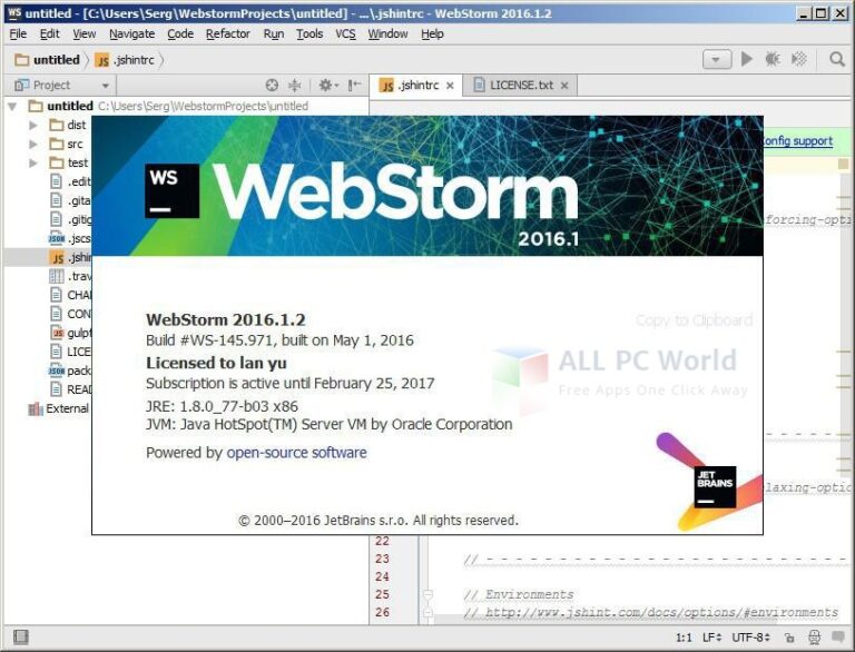 webstorm 2017.2 free license