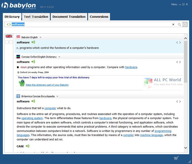 Download Babylon Pro NG 11 with Dictionary Pack