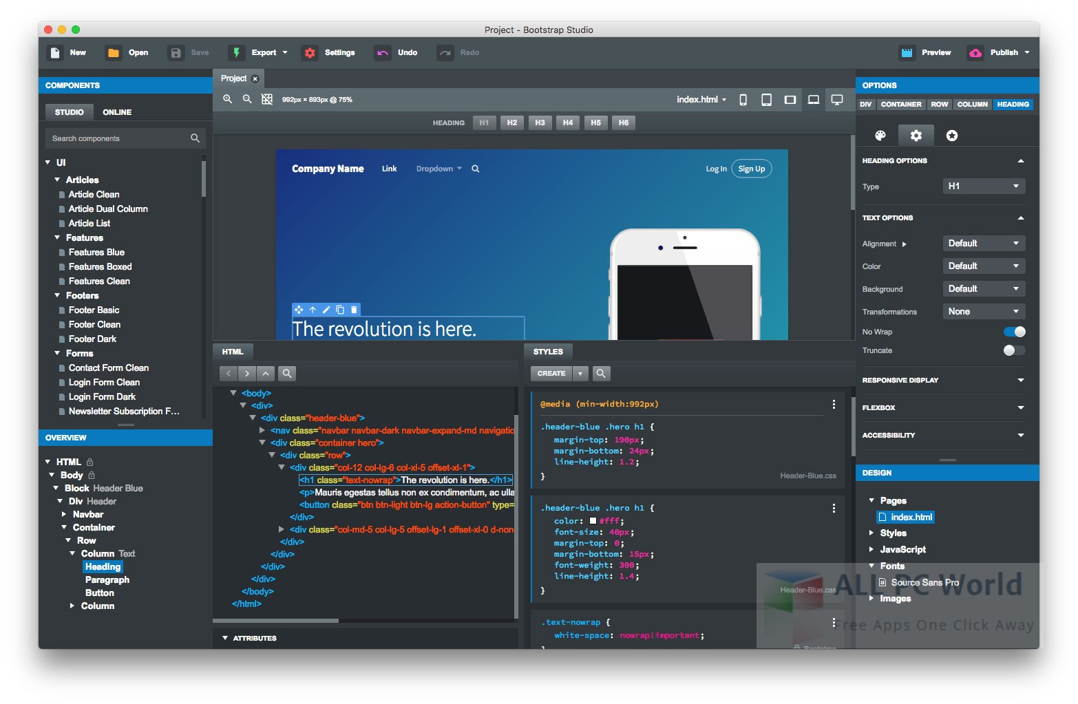 Bootstrap Studio 2.2.4 Professional Free Download