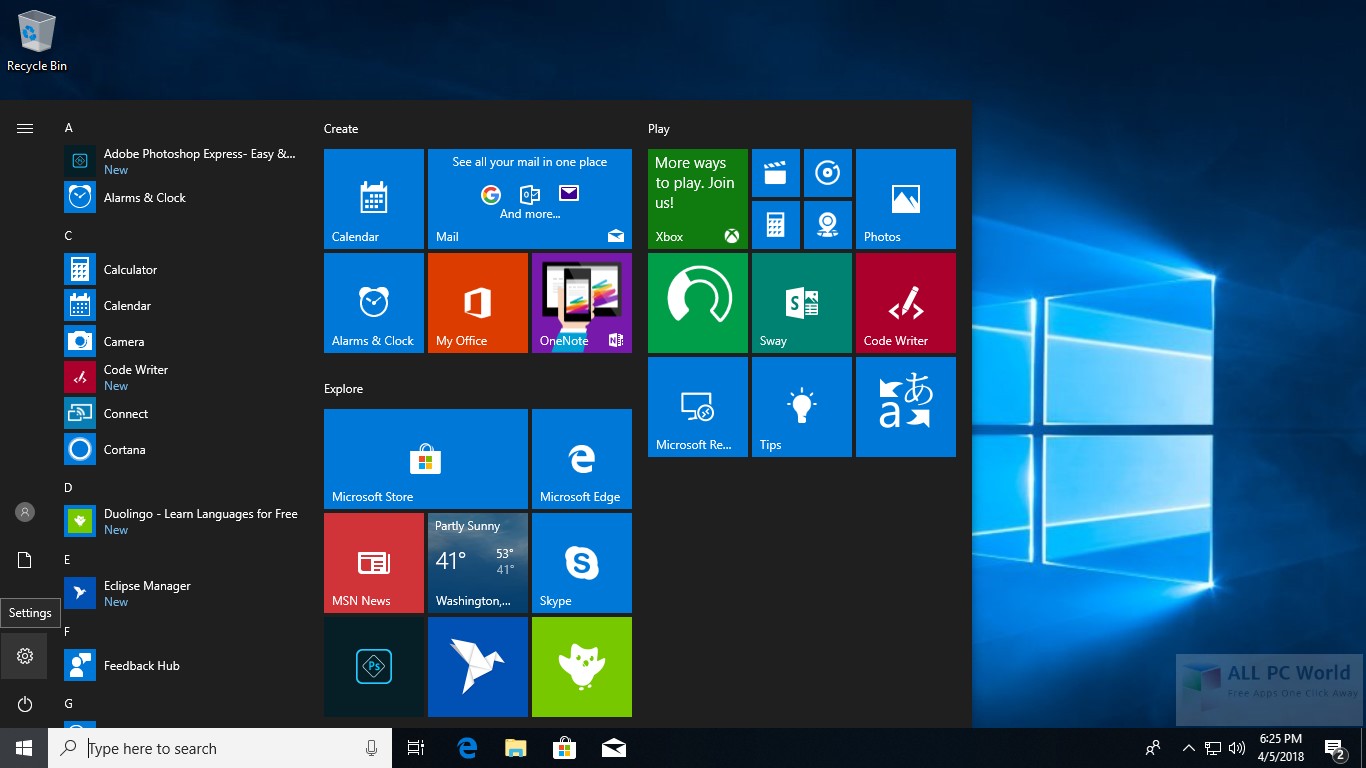Download Windows 10 Pro 1803 RS4 x64 Free