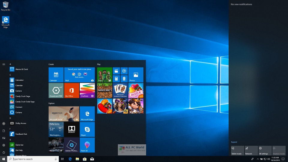 Windows 10 RS5 AIO v1809 March 2019 Free Download