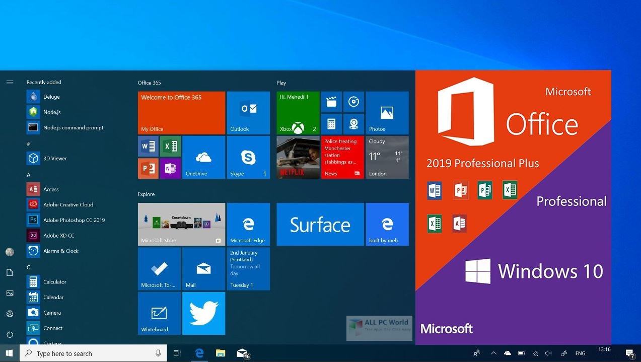 Windows 10 Pro x64 incl Office 2019 APRIL 2020 Download