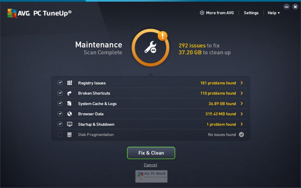 AVG PC TuneUp Free Download