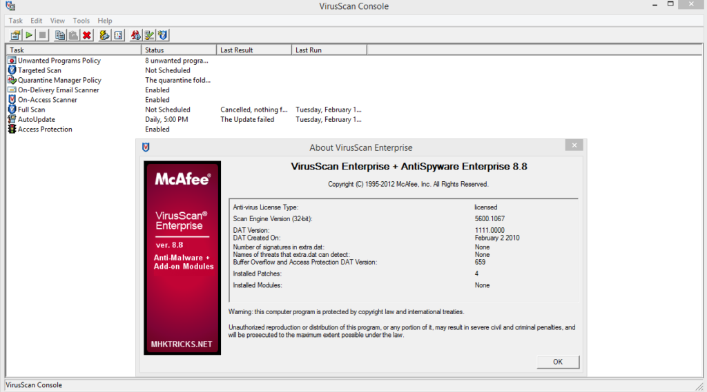 McAfee VirusScan Enterprise 8.8 Full Version Download