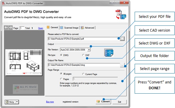 AutoDWG PDF to DWG Converter 2020