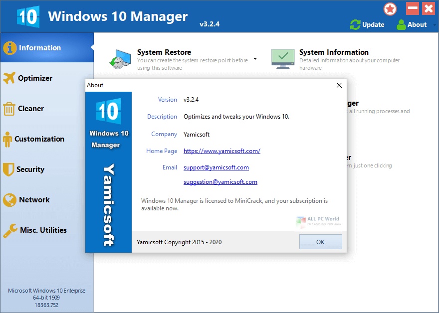 Windows 10 Manager 2020 v3.2 Free Download