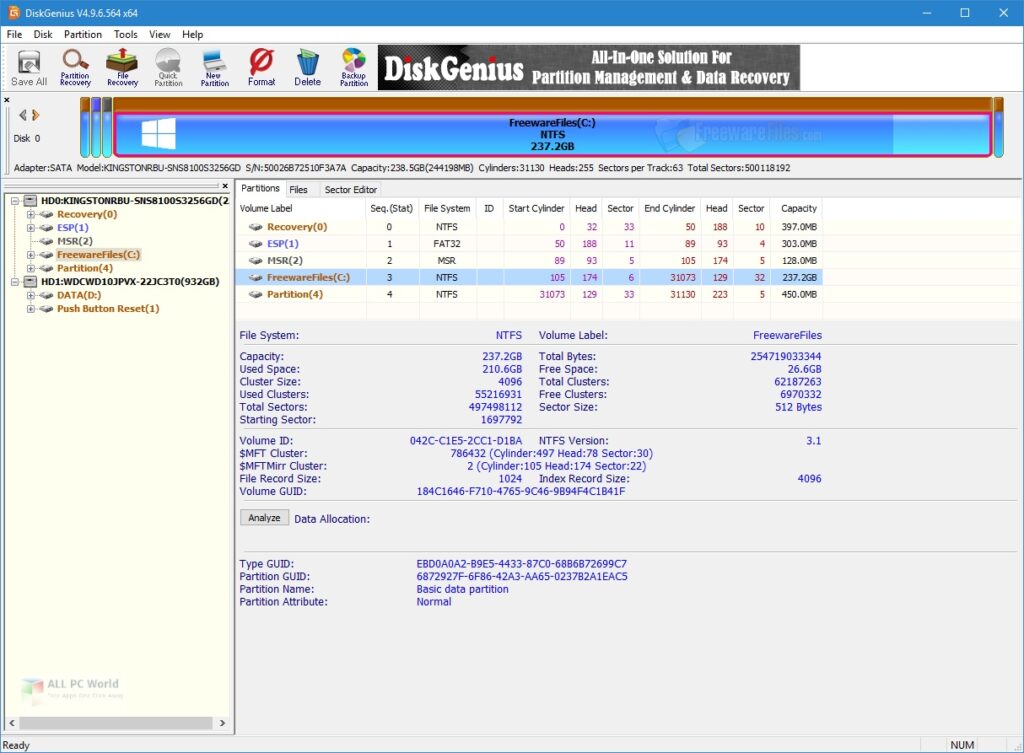 DiskGenius Professional 5.4 Free Download