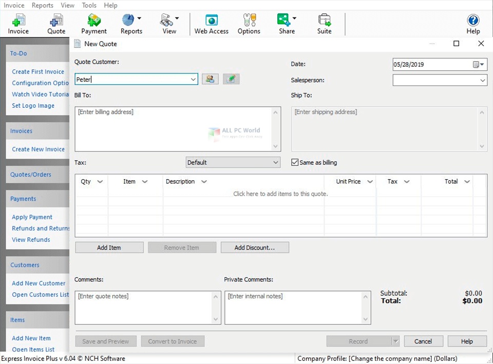 Express Invoice Invoicing Software 9 for Windows