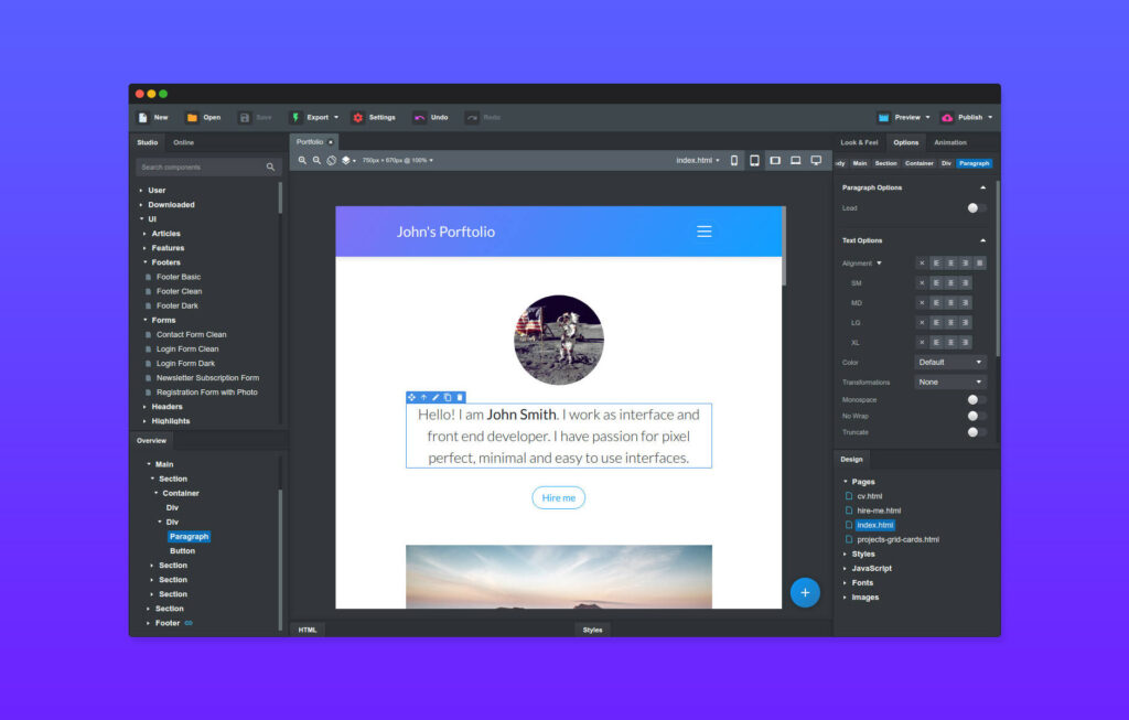 Bootstrap Studio 5 for Mac Free Download
