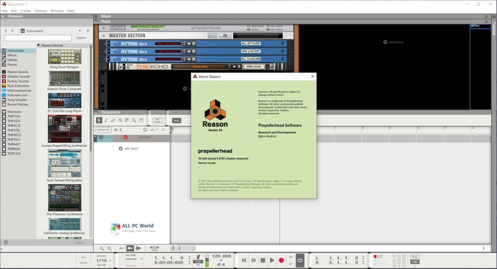 Propellerhead Reason 10.4d4 build 9 878 Direct Download Link