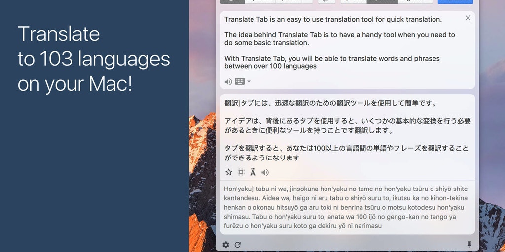 Translate Tab 2 for Mac Free Download