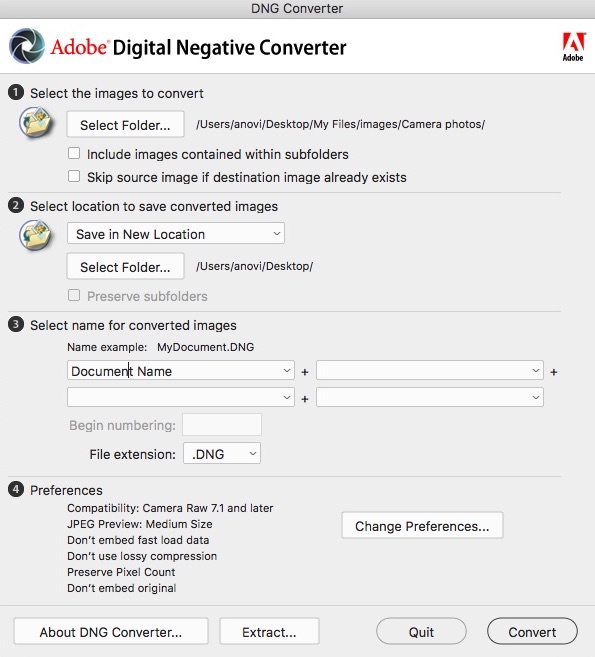 Adobe DNG Converter 10.2 for Mac Full Version