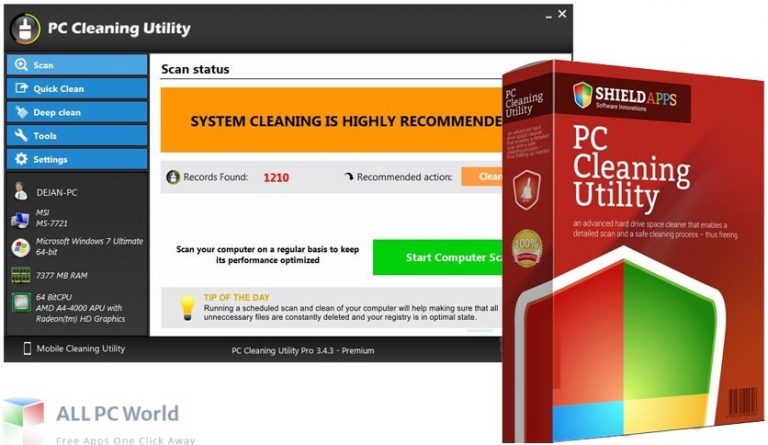 PC Cleaning Utility Pro for Free Download allpcworld