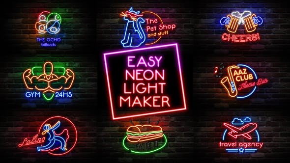 Videohive Easy Neon Lights Maker Free Download