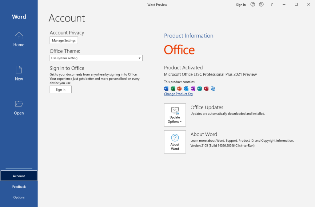 Microsoft Office 2021 v16.54 for Windows