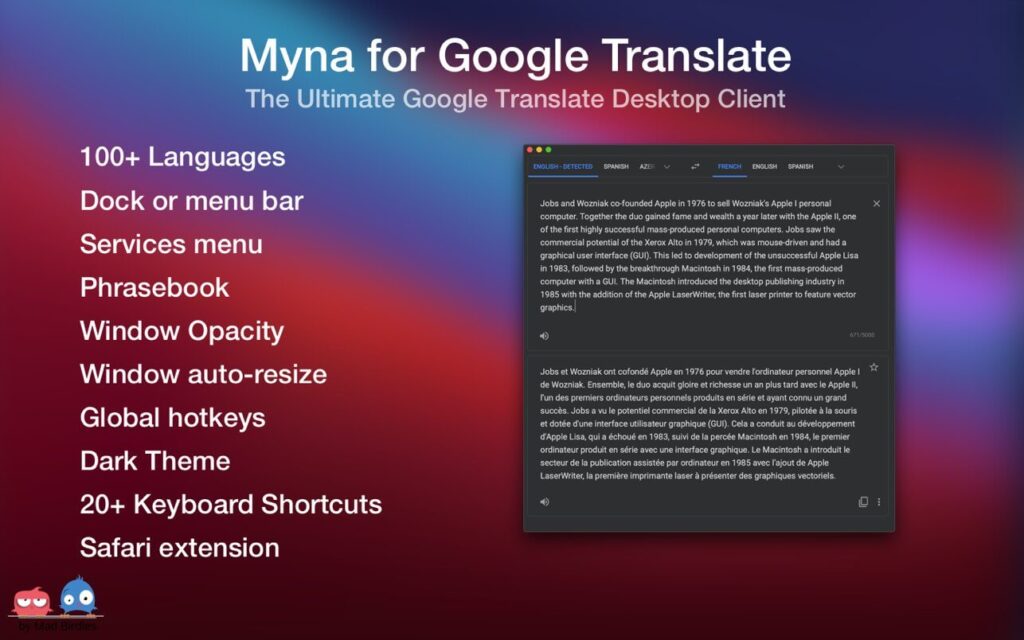 Myna for Google Translate for Mac Free Download