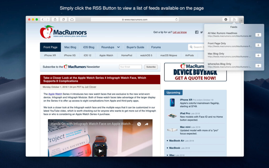 RSS Button for Safari for Free Download