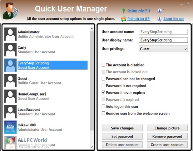 Quick User Manager Download Free