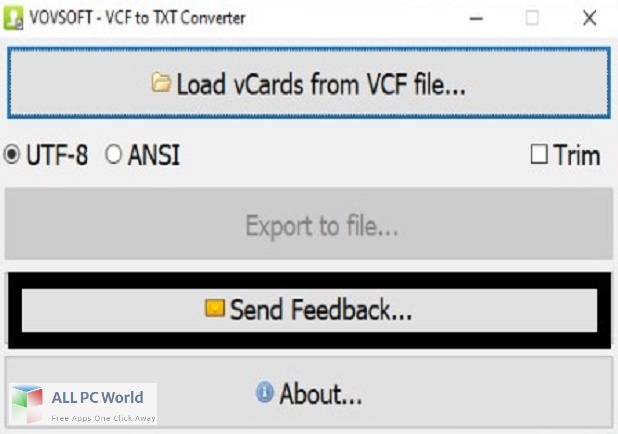 VovSoft CSV to VCF Converter 4.2.0 download the new version for ipod