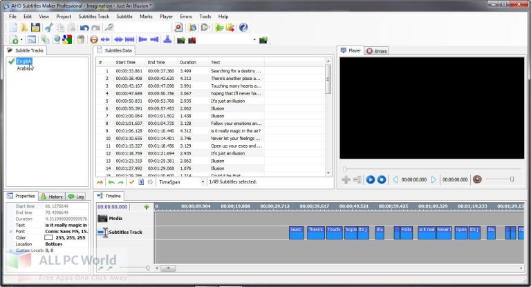 AHD Subtitles Maker Professional Free Download