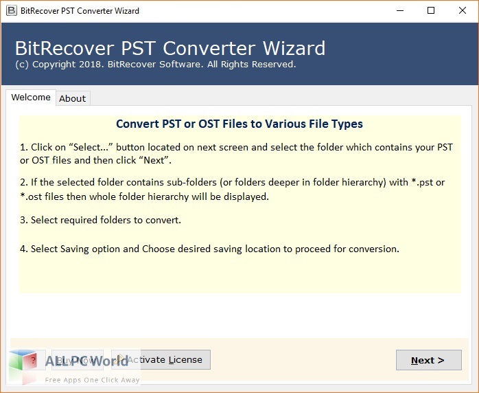 BitRecover PST Converter Wizard 12 Free Download Latest Version