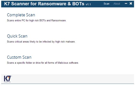 K7 Scanner for Ransomware & BOTs Free Download