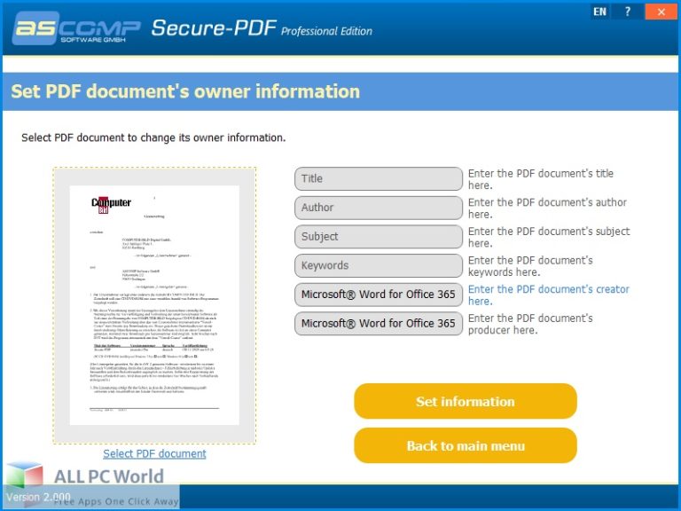 Secure PDF Professional Free Download