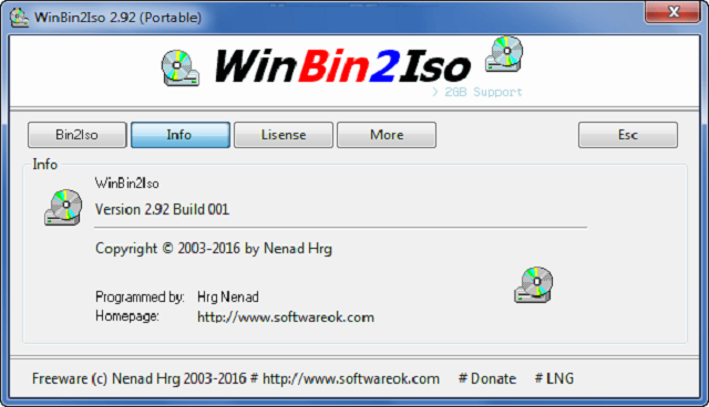 WinBin2Iso 6.21 free download