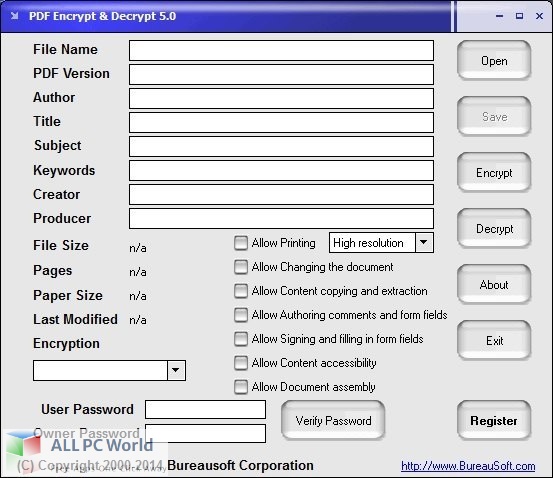 Bureausoft PDF Encrypt Decrypt Pro Free Download