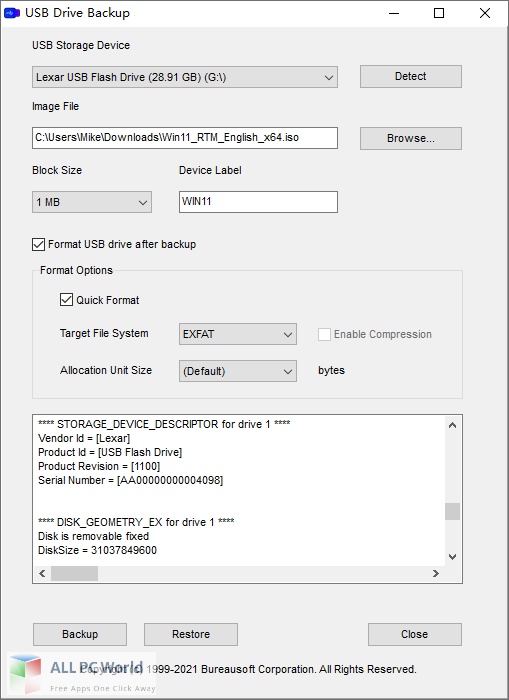 Bureausoft USB Drive Backup Pro 3 Free Download