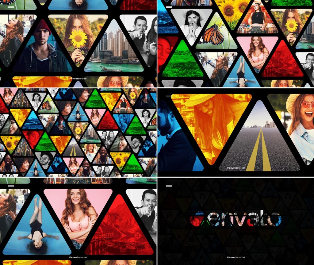 VideoHive – Triangle Photo Wall Logo Reveal for Adobe After Effects