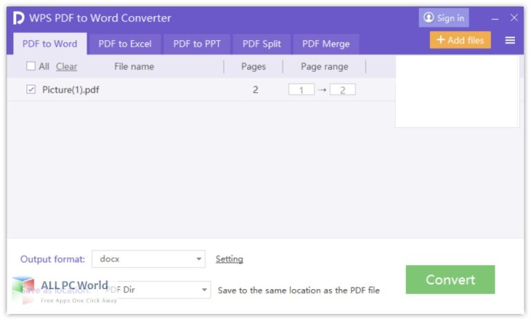 WPS PDF to Word Converter Premium 2022 Free Download