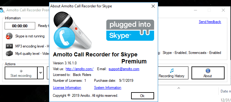 Amolto Call Recorder Premium for Skype 3 full version