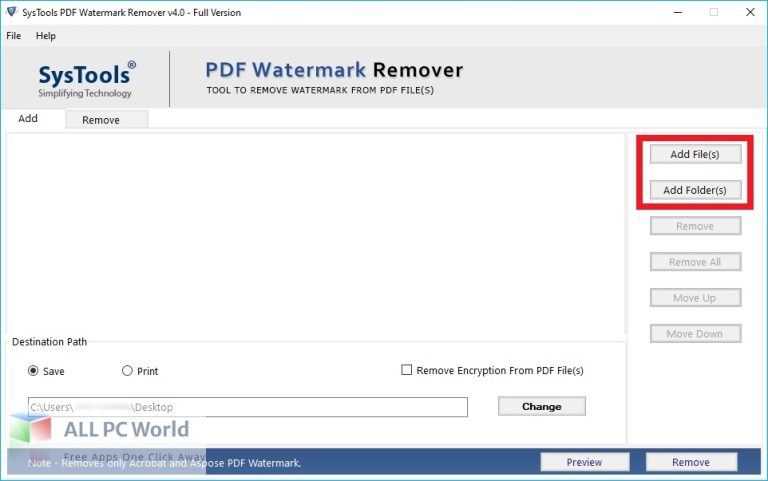 SysTools-PDF Watermark Remover 4 Free Setup Download