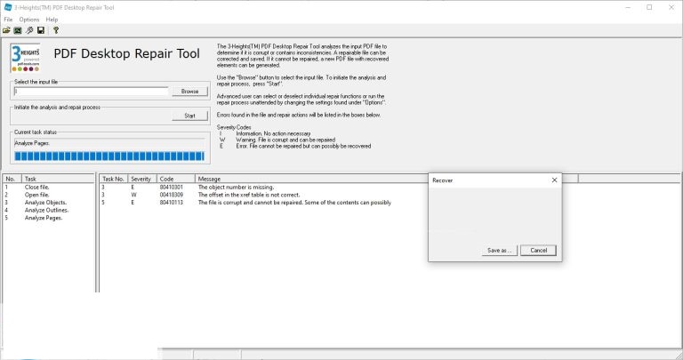 3-Heights PDF Desktop Repair Tool 6 Free Download
