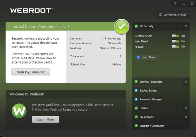 Webroot SecureAnyWhere Free Download