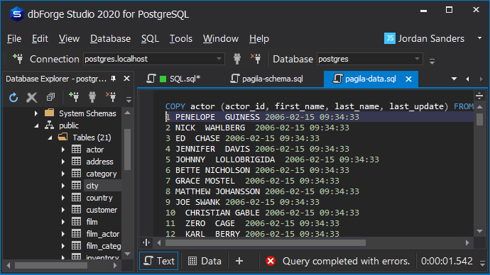 dbForge Studio for PostgreSQL for Windows
