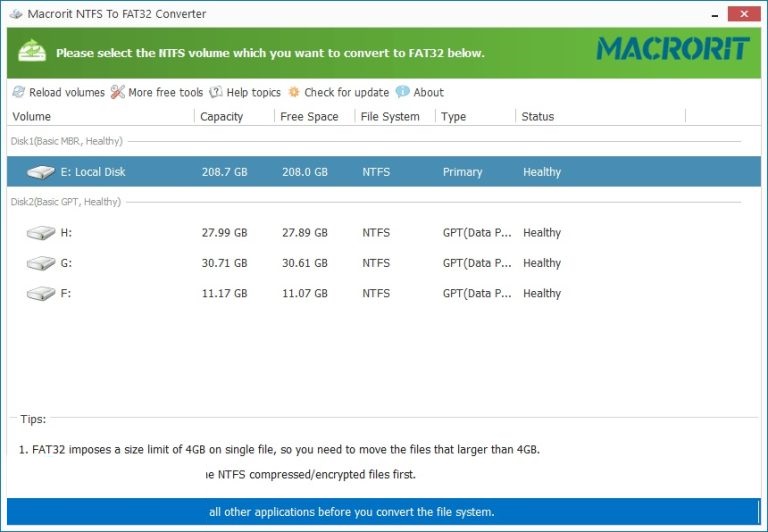 Macrorit NTFS To FAT32 Converter Free Download