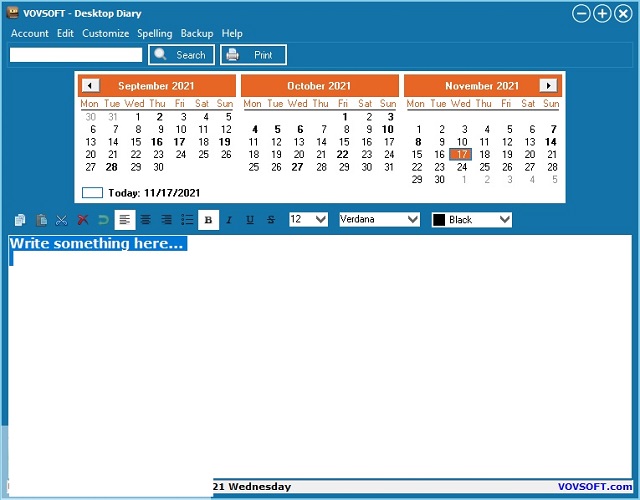 VovSoft Desktop Diary Download
