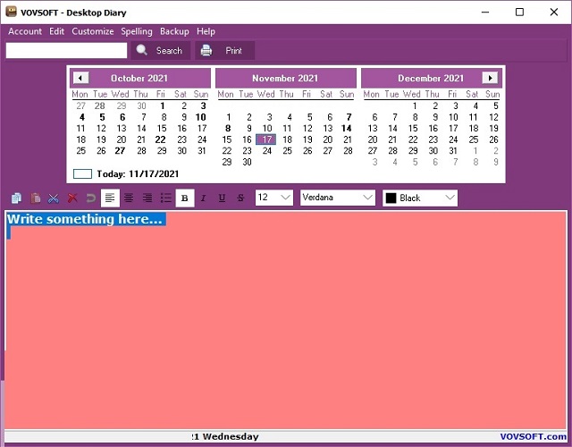 VovSoft Desktop Diary Free Setup Download